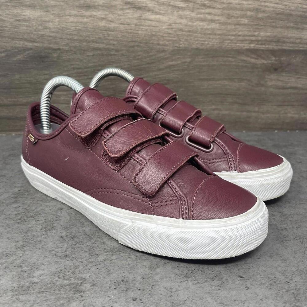 Vans Shoes Womens Size 8 Red Straps V 23 Leather Sneakers - Picture 4 of 11